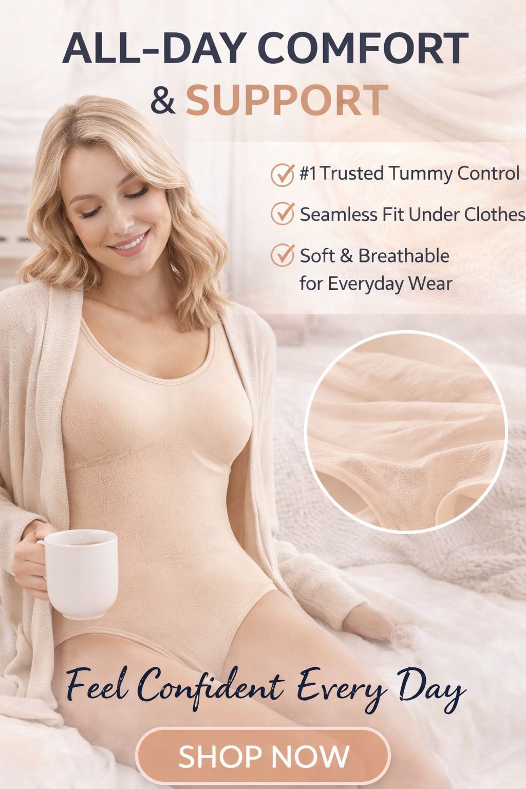 Seamless Shapewear Bodysuit – Tummy Control Thong