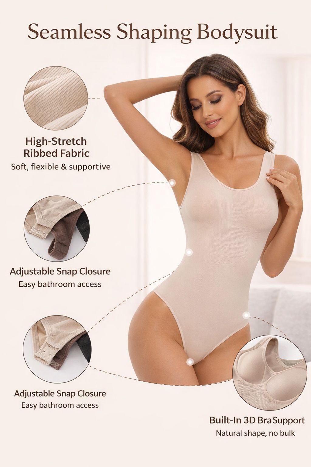 Seamless Shapewear Bodysuit – Tummy Control Thong